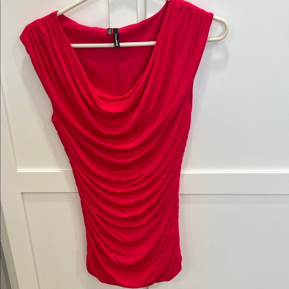 Maurices Vibrant Red Draped Blouse